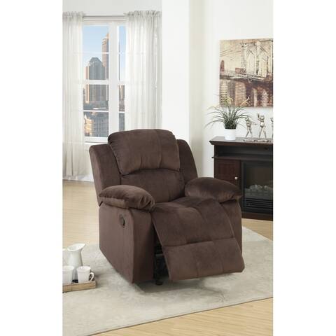Chocolate Brown Suede Fabric Rocker Recliner Chair