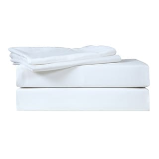 Egyptian Cotton Sateen White Solid Egyptian Cotton Sateen
