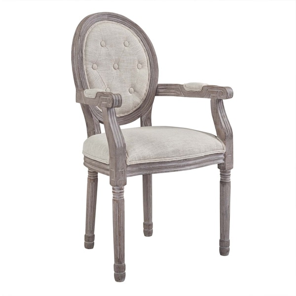 Arise Vintage French Upholstered Fabric Dining Armchair