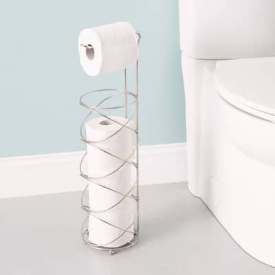 Home Basics Satin Nickel Swirl Toilet Paper Holder