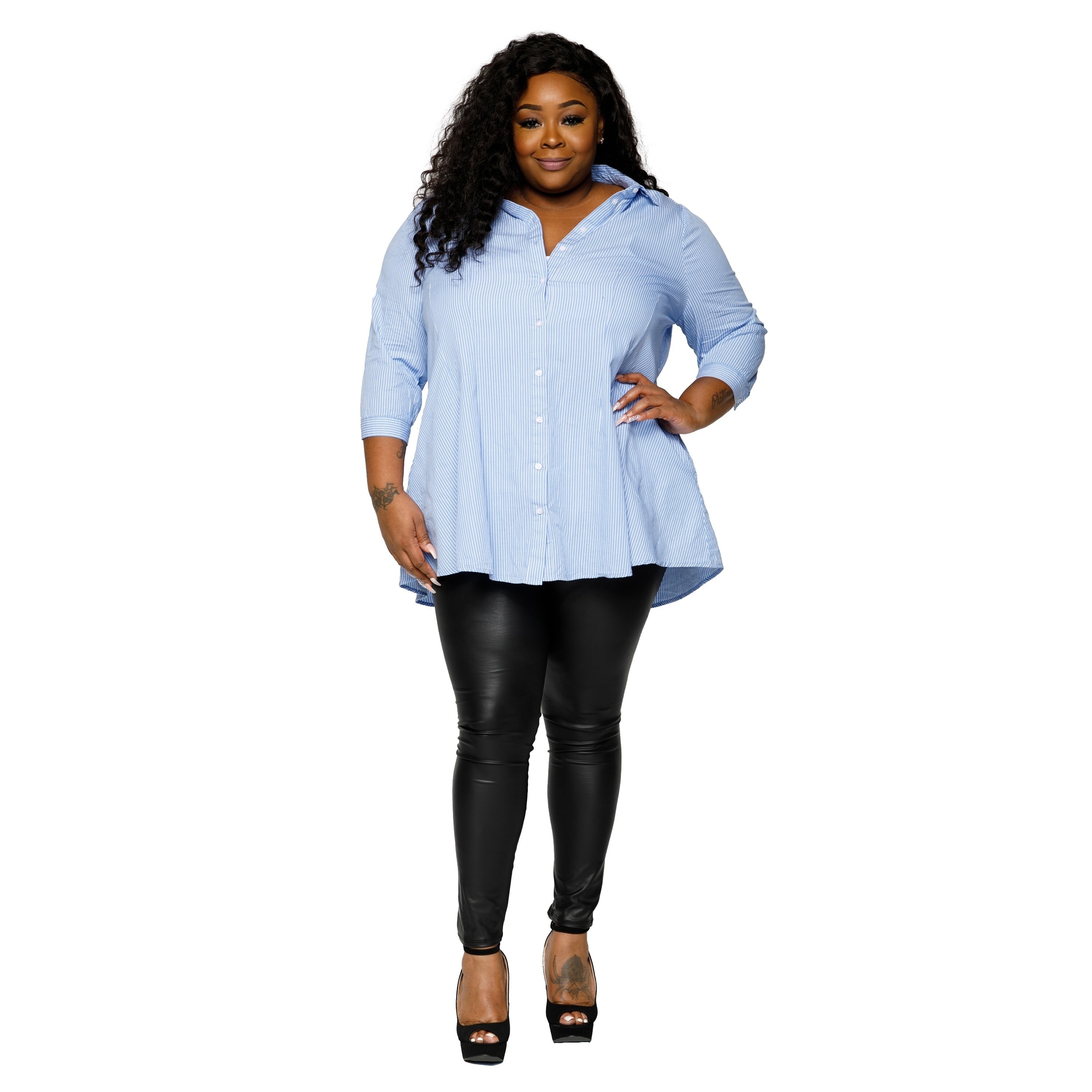 plus size shirt dress with leggings