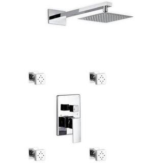 Shop Aqua Piazza Brass Shower Set With 12 Ceiling Mount Square
