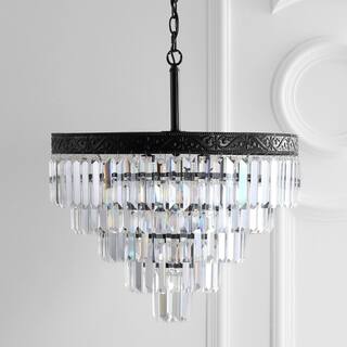 Jonathan Y Chandeliers For Less Wyatt 20 4 Light Crystal Led Chandelier Bronze Clear