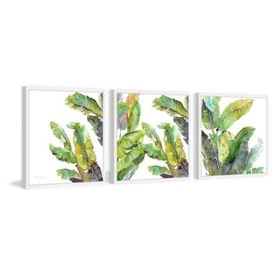 Marmont Hill - Handmade Chic Banana Leaves Triptych - Multi-Color