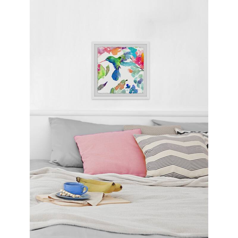 'Hearts That Flutter II' Framed Painting Print - Multi-Color