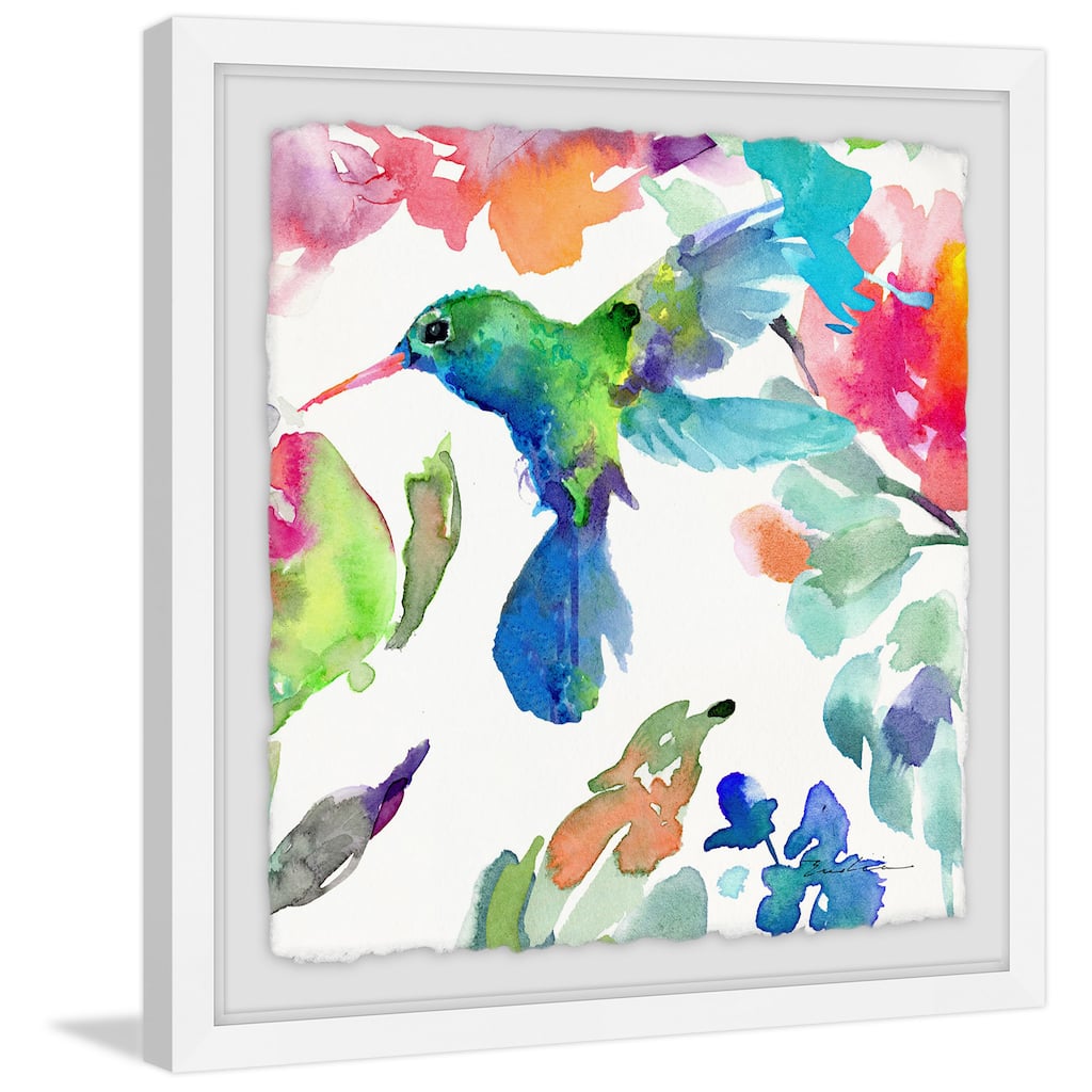 'Hearts That Flutter II' Framed Painting Print - Multi-Color