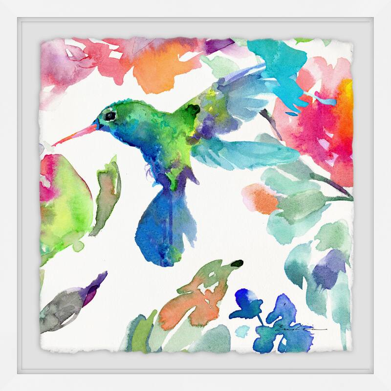 'Hearts That Flutter II' Framed Painting Print - Multi-Color