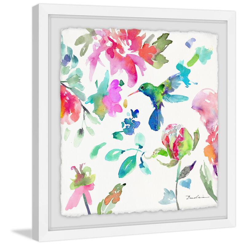 'Hearts That Flutter' Framed Painting Print - Multi-Color