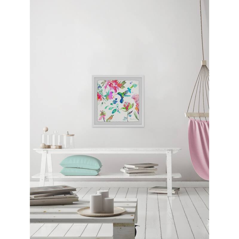 'Hearts That Flutter' Framed Painting Print - Multi-Color