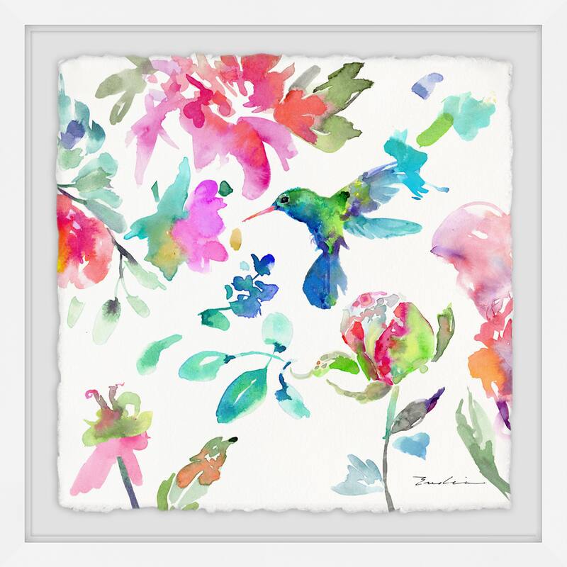 'Hearts That Flutter' Framed Painting Print - Multi-Color