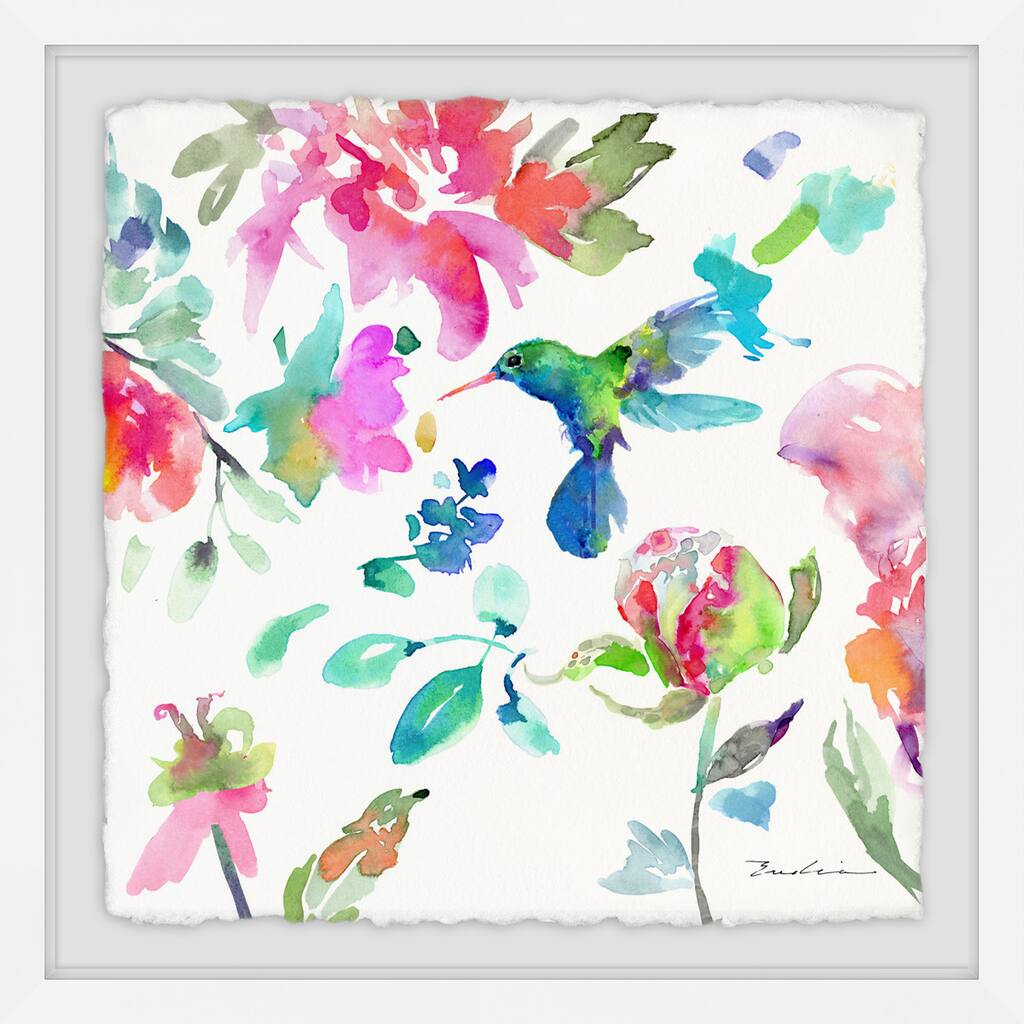 'Hearts That Flutter' Framed Painting Print - Multi-Color