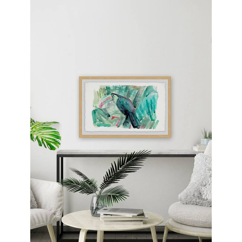 'Tropical Toucan' Framed Painting Print - Multi-Color