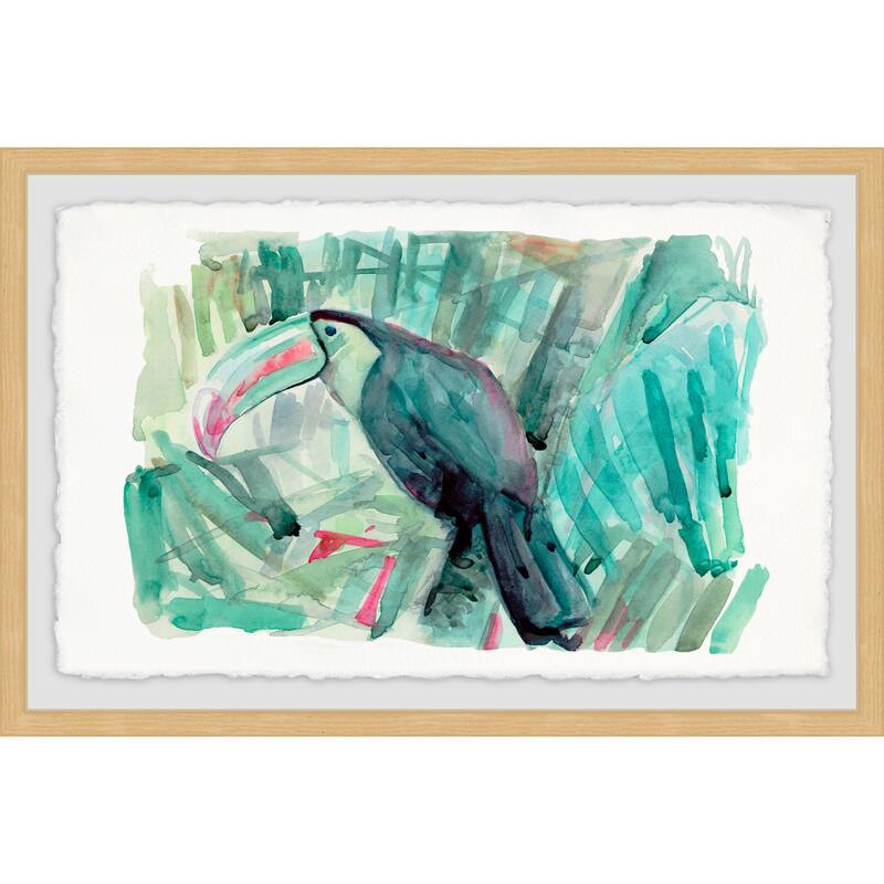 'Tropical Toucan' Framed Painting Print - Multi-Color