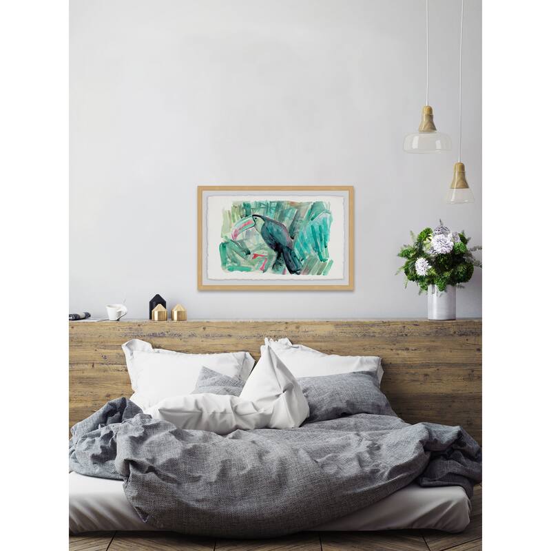 'Tropical Toucan' Framed Painting Print - Multi-Color