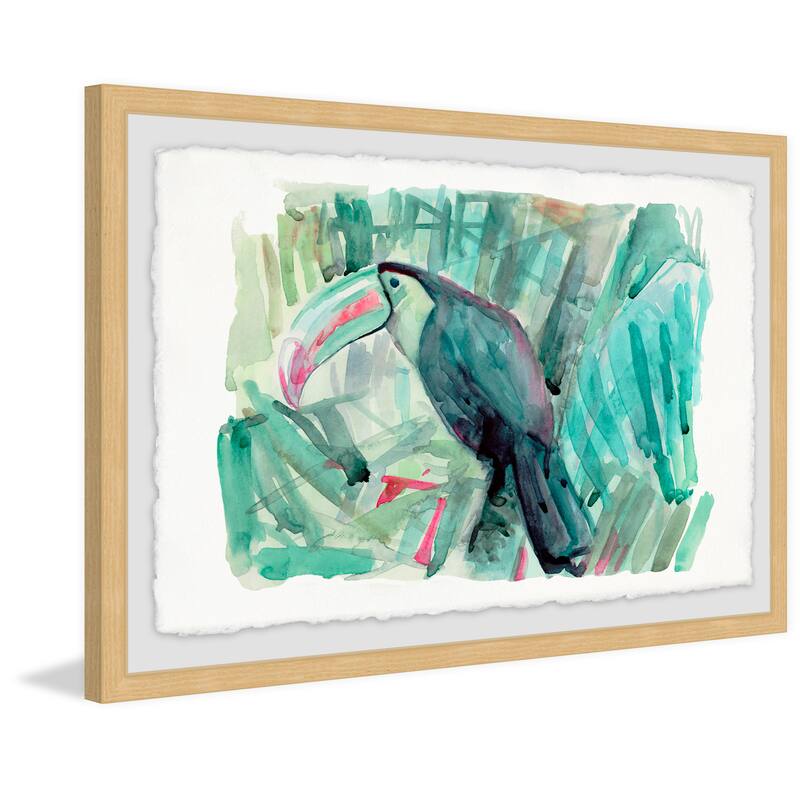 'Tropical Toucan' Framed Painting Print - Multi-Color