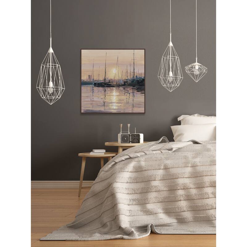 'Eminent Sunset' Floater Framed Painting Print on Canvas