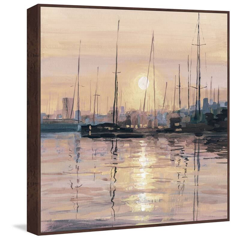'Eminent Sunset' Floater Framed Painting Print on Canvas