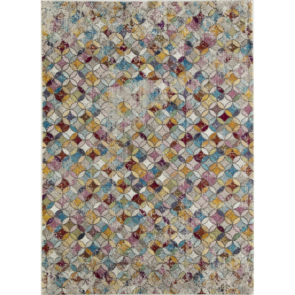Vividance Transitional Vintage Trellis Rug - Multi - 8' x10' - 8' x 10'