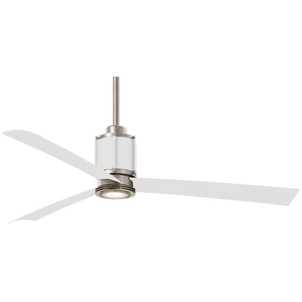 Shop Gear 54 Led Ceiling Fan In Brushed Steel Flat White Finish W
