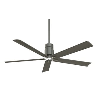 Minka Aire Clean Grey Iron Nickel 5 Blade 60 Inch LED Ceiling Fan - 8' x 11'