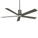 preview thumbnail 4 of 4, Minka Aire Clean Grey Iron Nickel 5 Blade 60 Inch LED Ceiling Fan - 8' x 11'