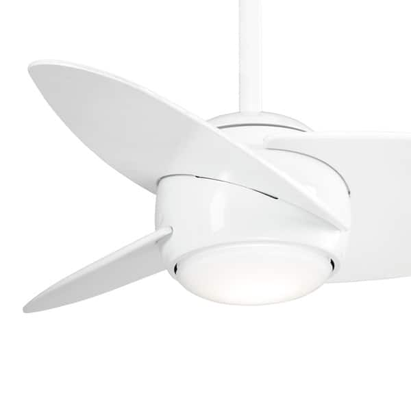 Shop Slant 36 Led Ceiling Fan In White Finsh In White Finish W