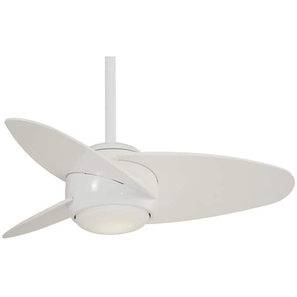 Shop Slant 36 Led Ceiling Fan In White Finsh In White