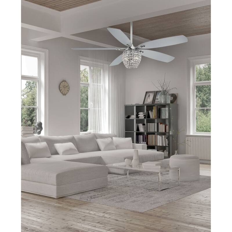 Minka Aire Bling Chrome 5 Blade 56 Inch LED Ceiling Fan