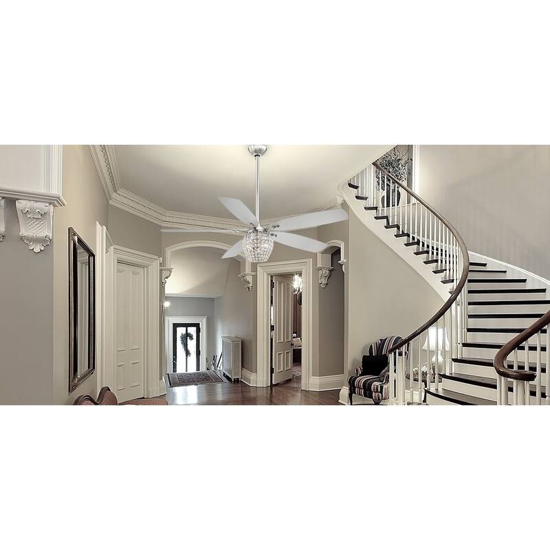 Minka Aire Bling Chrome 5 Blade 56 Inch LED Ceiling Fan