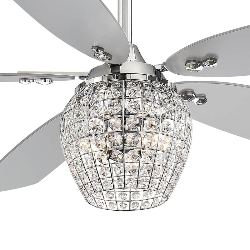 Minka Aire Bling Chrome 5 Blade 56 Inch LED Ceiling Fan