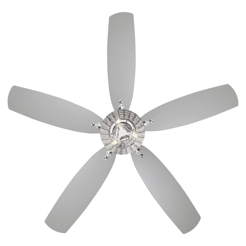 Minka Aire Bling Chrome 5 Blade 56 Inch LED Ceiling Fan