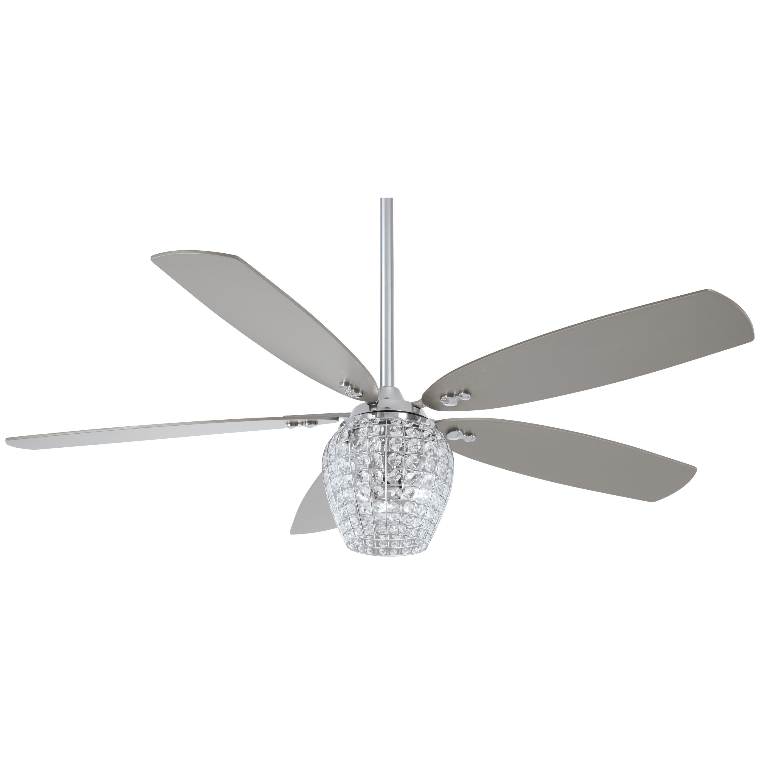 Shop Bling 56 Led Ceiling Fan In Chrome Finish W Silver Blades