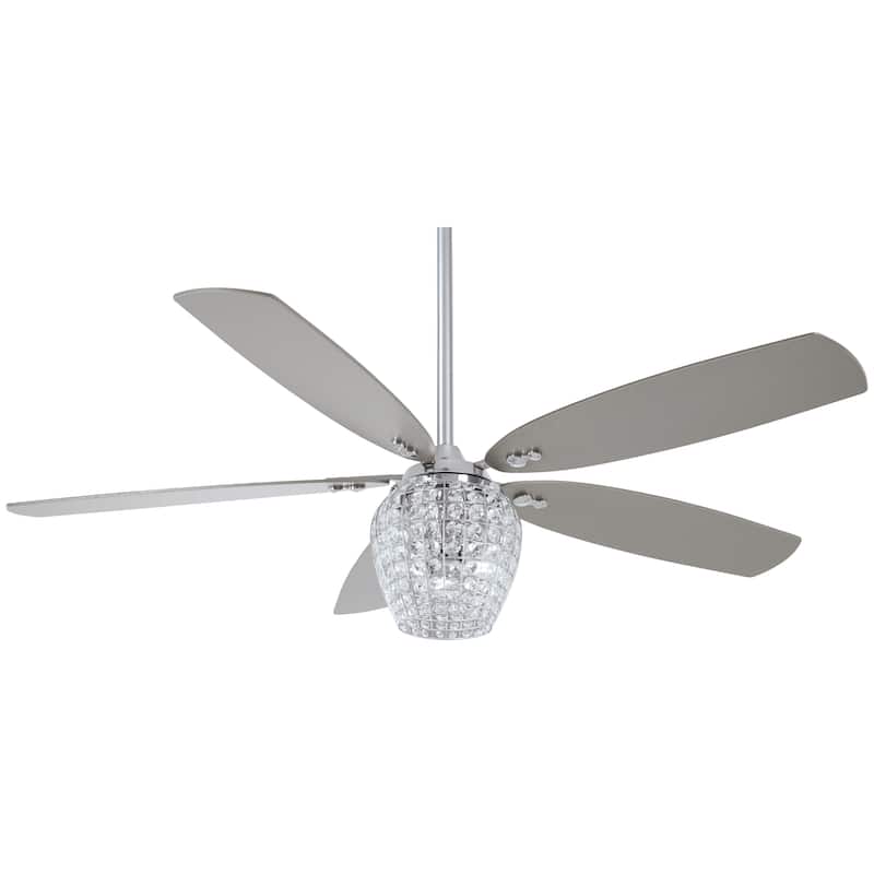 Minka Aire Bling Chrome 5 Blade 56 Inch LED Ceiling Fan