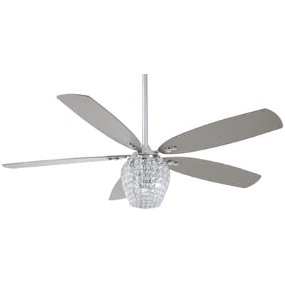 Minka Aire Bling Chrome 5 Blade 56 Inch LED Ceiling Fan