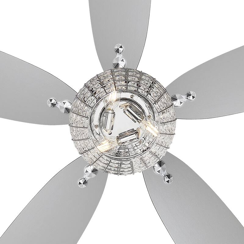 Minka Aire Bling Chrome 5 Blade 56 Inch LED Ceiling Fan
