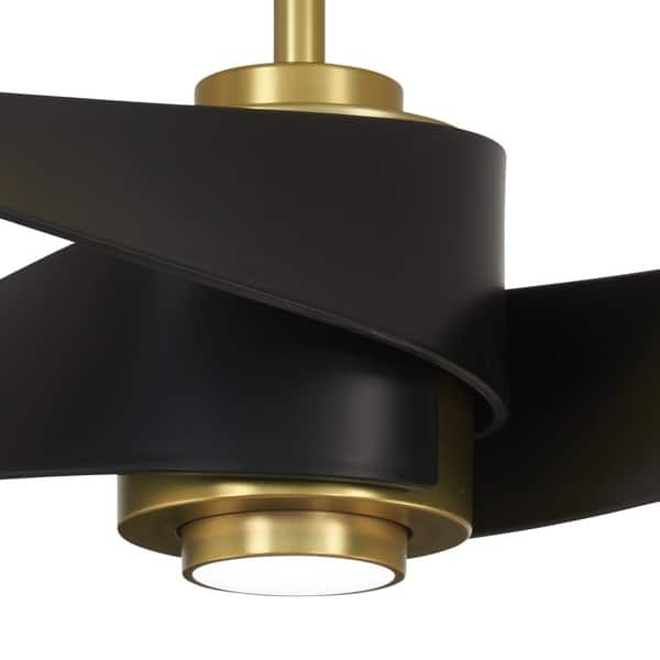 Shop Artemis 64 Led Ceiling Fan In Soft Brass Matte Black