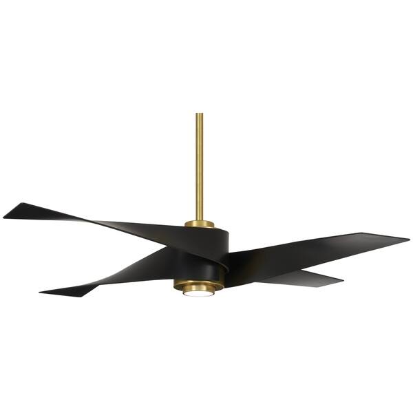 Shop Artemis 64 Led Ceiling Fan In Soft Brass Matte Black