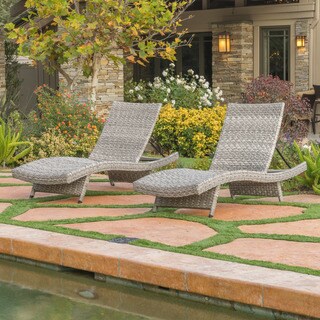 Crete Outdoor Wicker Aluminum Chaise Lounge (Set of 2) by Christopher Knight Home