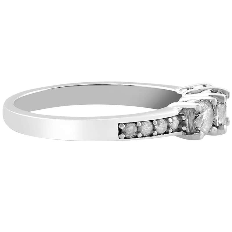 Pompeii3 14K White Gold 1 ct TDW Three Stone Diamond Engagement Ring