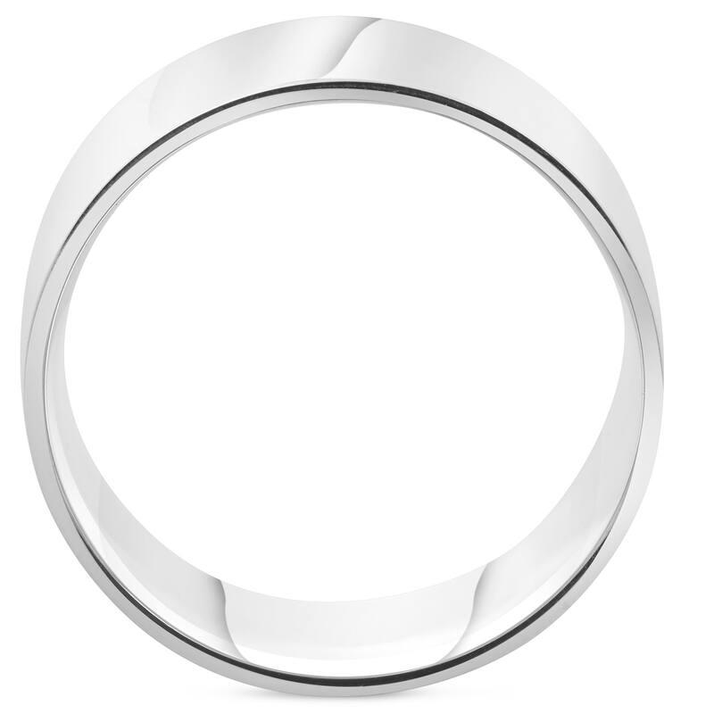 Pompeii3 950 Platinum Plain High Polished Ring 10mm Flat Wedding Band - White