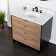 Holly & Martin Tobin Limed Burnt Oak and Marble 32-inch Bath Vanity Sink - Thumbnail 13