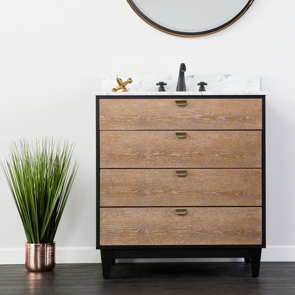 Holly & Martin Tobin Limed Burnt Oak and Marble Bath Vanity Sink