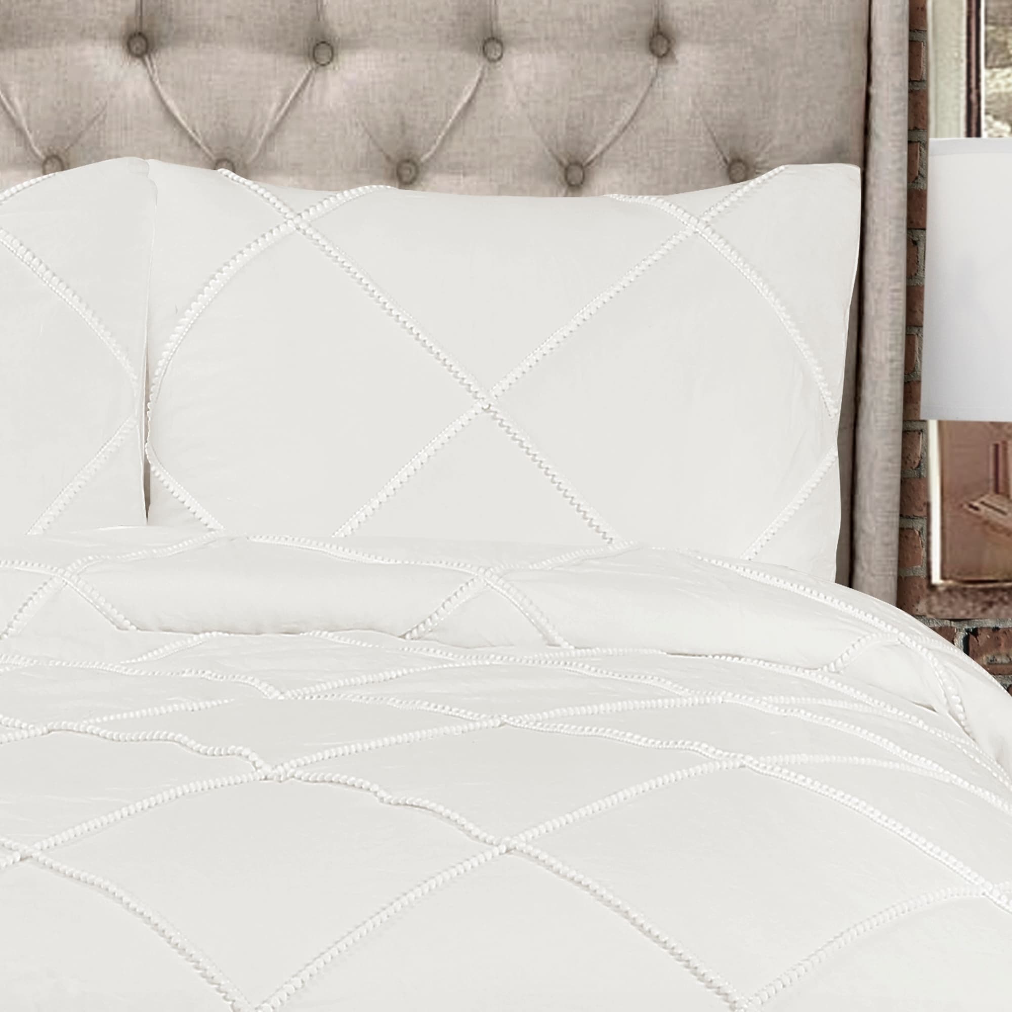 Pom Pom 3 Piece Comforter Set 