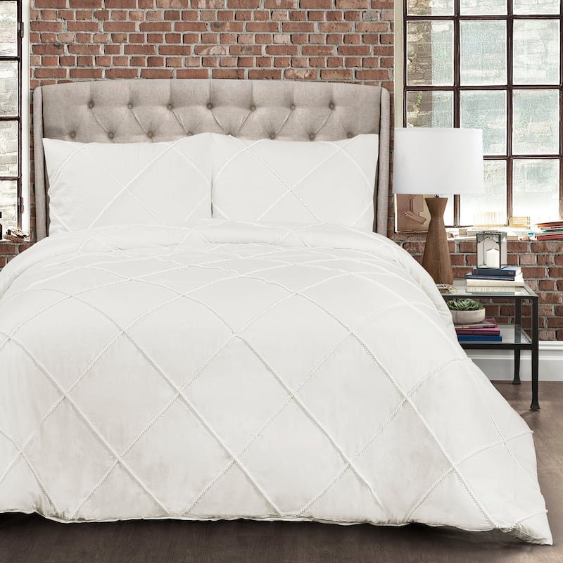 Lush Decor Diamond Pom Pom 3 Piece Comforter Set