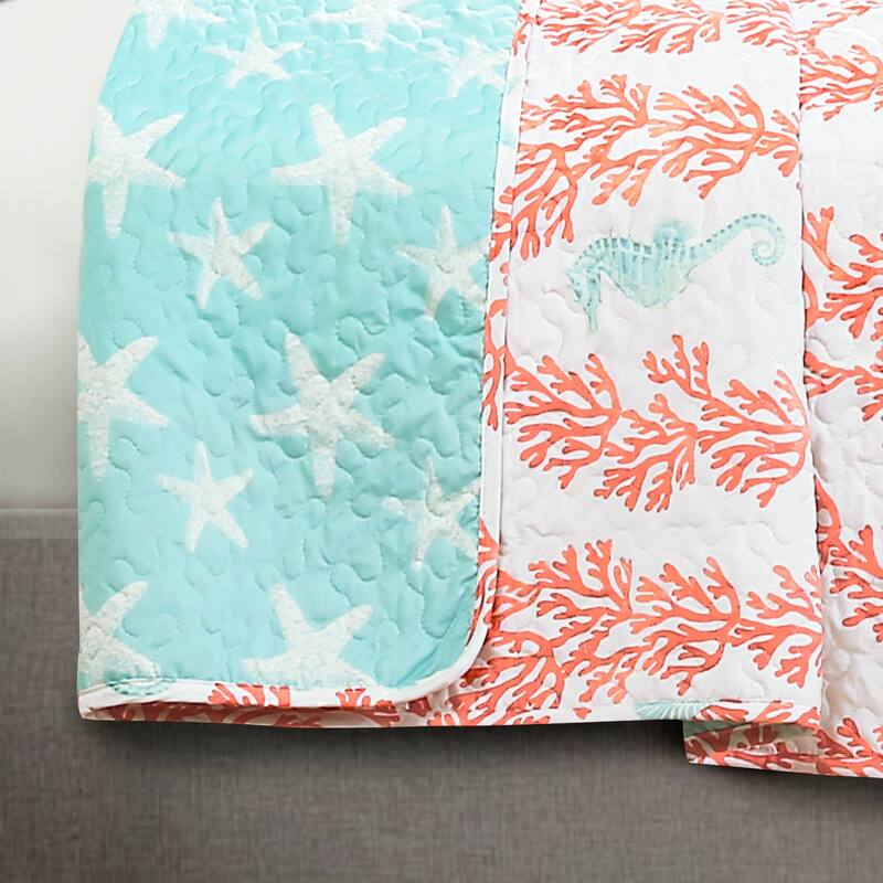 Lush Decor Dina Coral 3 Piece Quilt Set