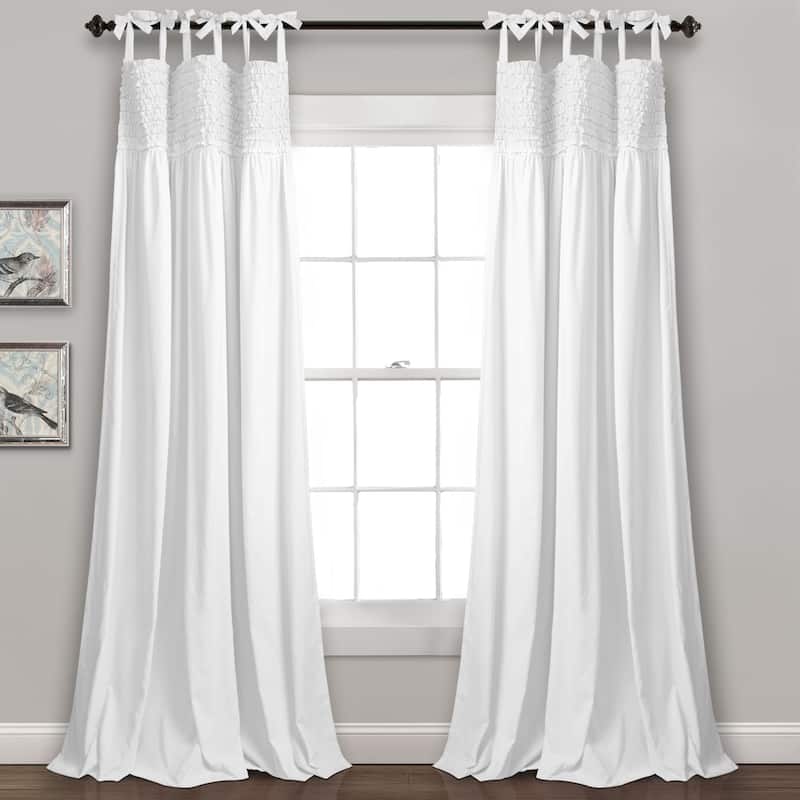 Lush Decor Lydia Ruffle Curtain Panel Pair - 40x95 - White