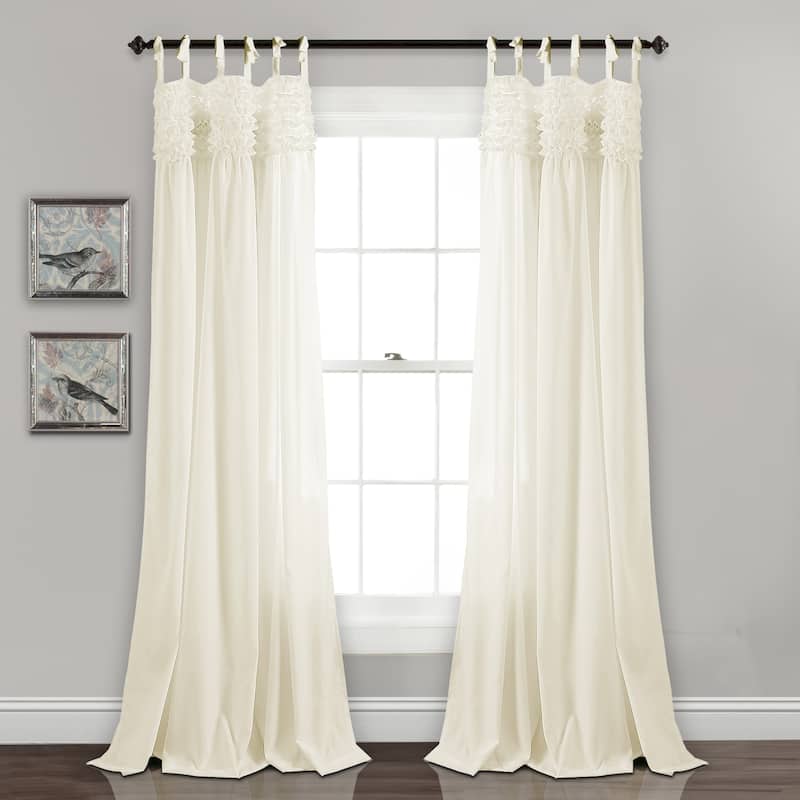 Lush Decor Lydia Ruffle Curtain Panel Pair