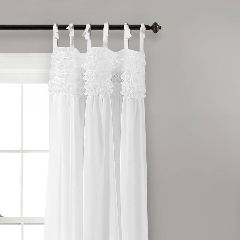 Lush Decor Lydia Ruffle Curtain Panel Pair