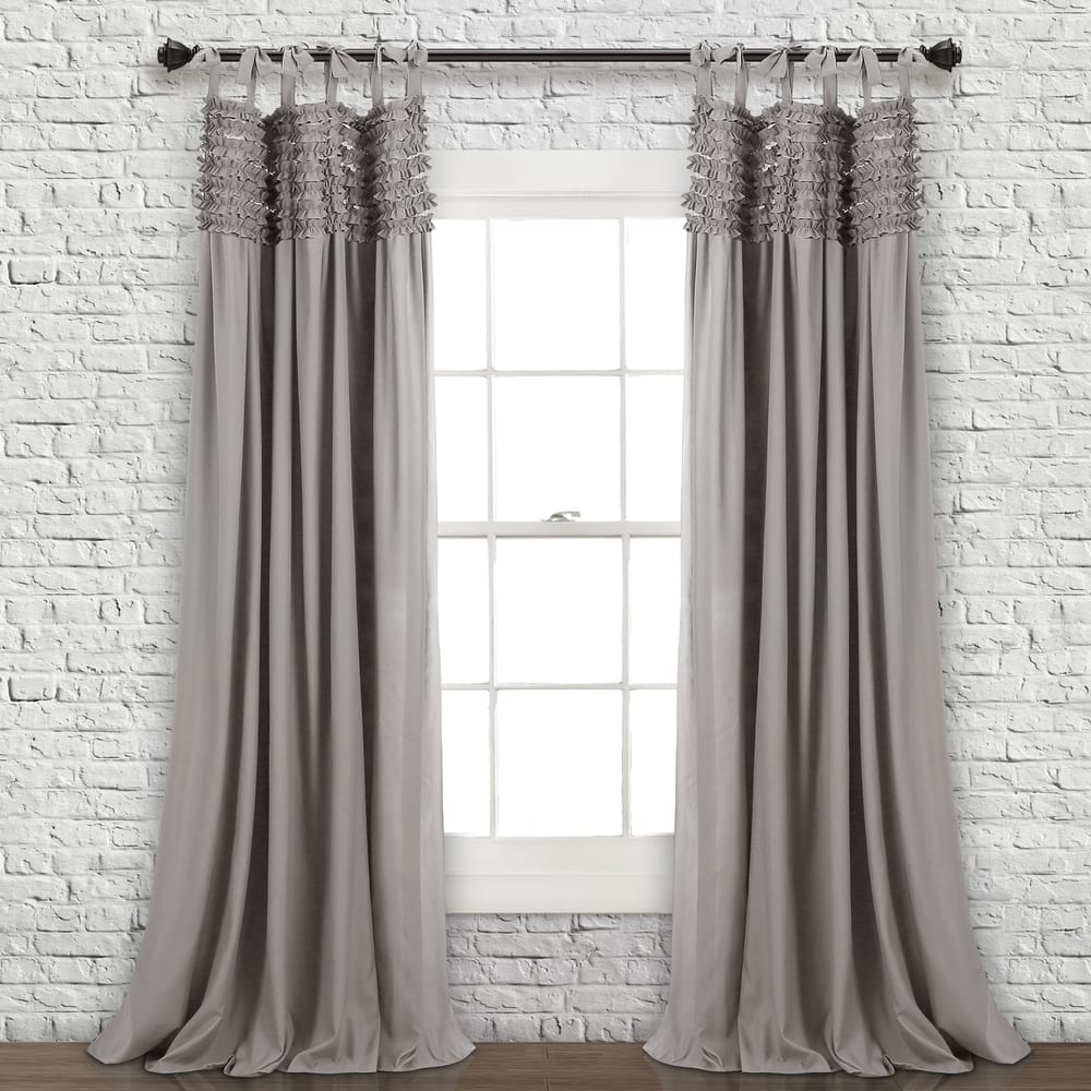 Lush Decor Lydia Ruffle Curtain Panel Pair