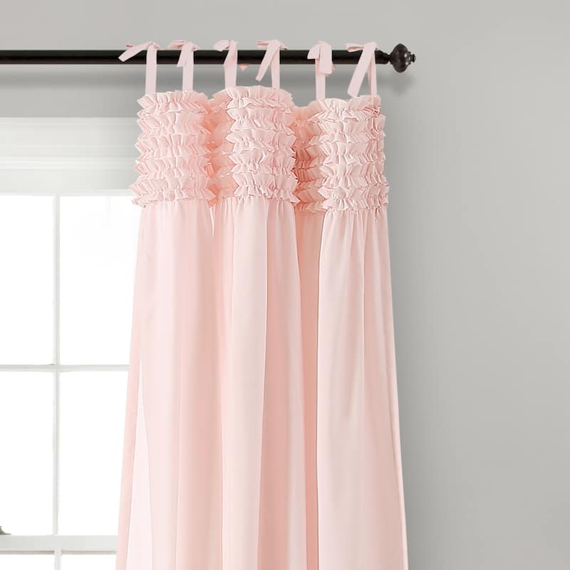 Lush Decor Lydia Ruffle Curtain Panel Pair